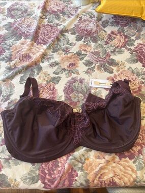 NWT Change Plum Lace-Trim Florence Underwire Bra Size US/UK 36M. EUR 80M